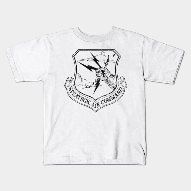 Strategic Air Command - Large Black Logo Kids T-Shirt by Wykd_Life